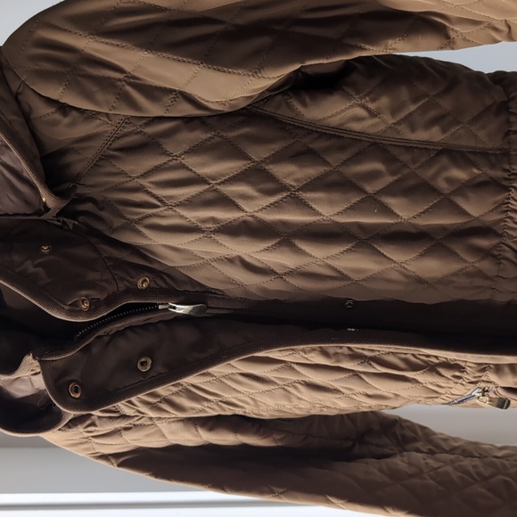 Zara Basic Quilted Tan Coat - Picture 4 of 8